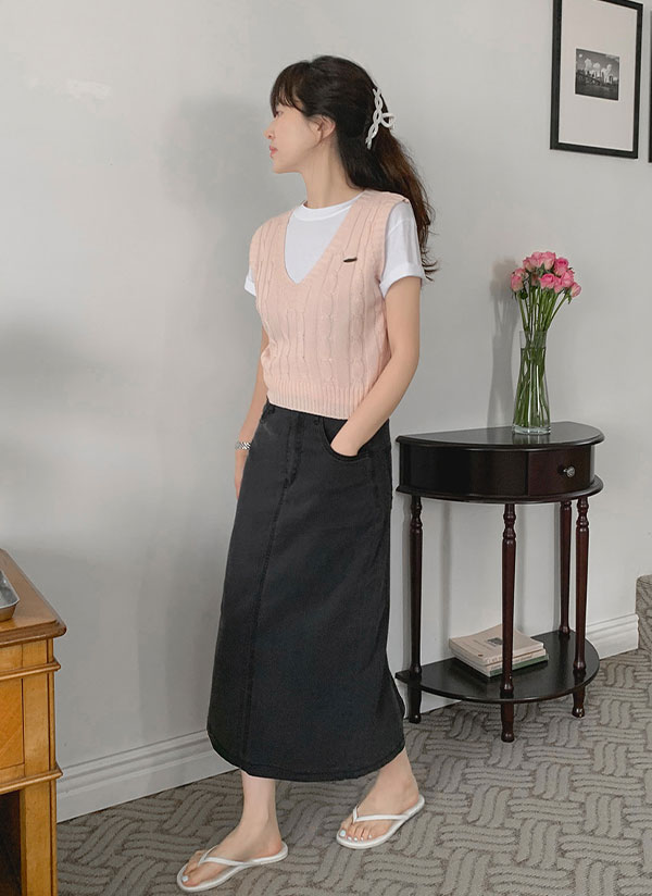 タグ付 美品 ファビアナフィリッピ 近年モデル ローゲージニットベスト コットン ファビアナ フィリッピ 半袖ニット レディース SIZE 40 (S