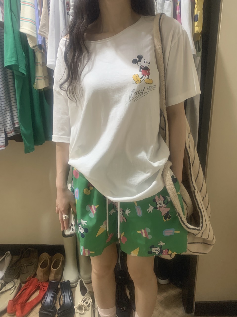 オフショルダー半袖プリントTシャツ | 詳細画像3