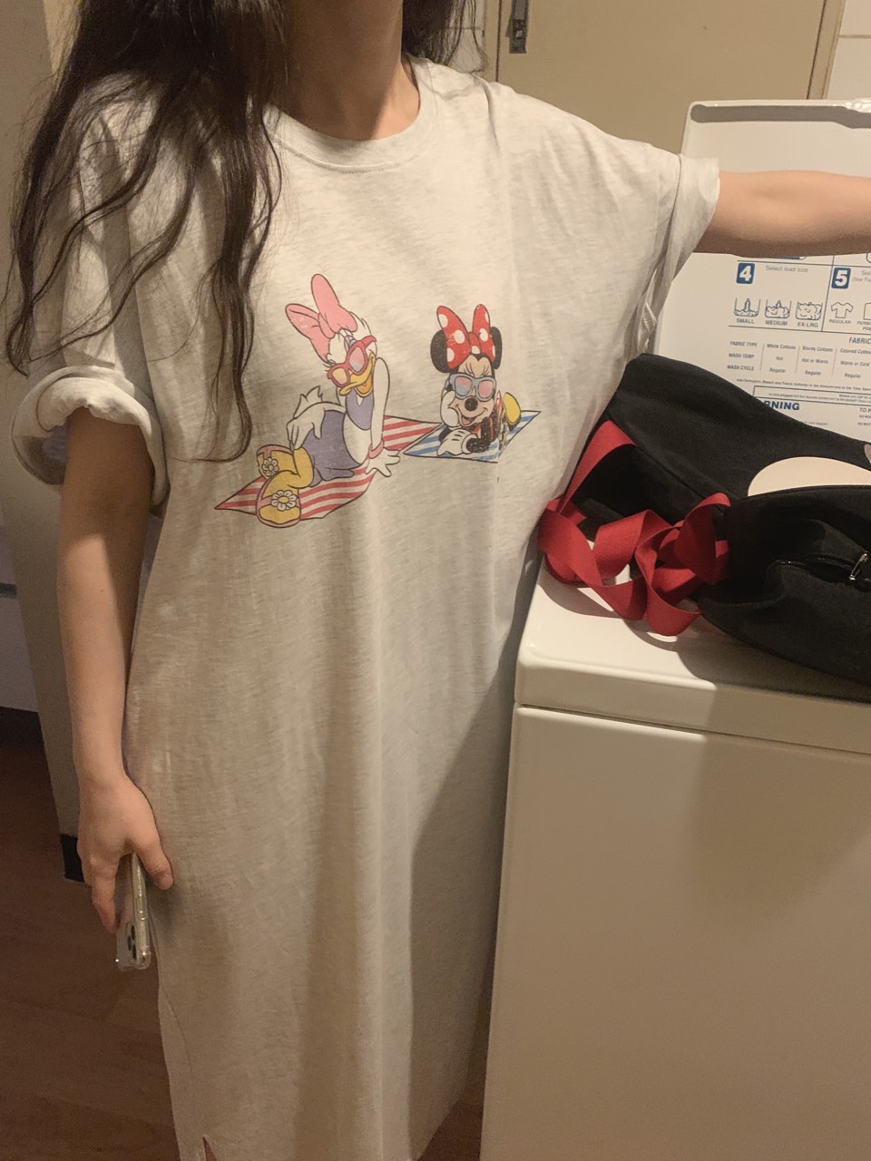 ラウンドネックロング半袖プリントワンピース | 詳細画像9
