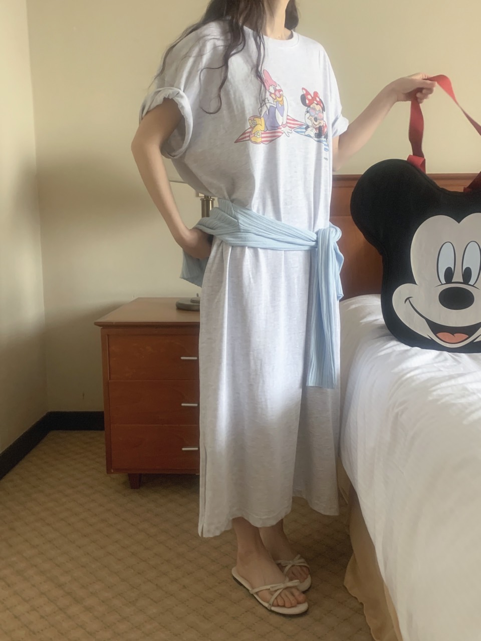 ラウンドネックロング半袖プリントワンピース | 詳細画像13