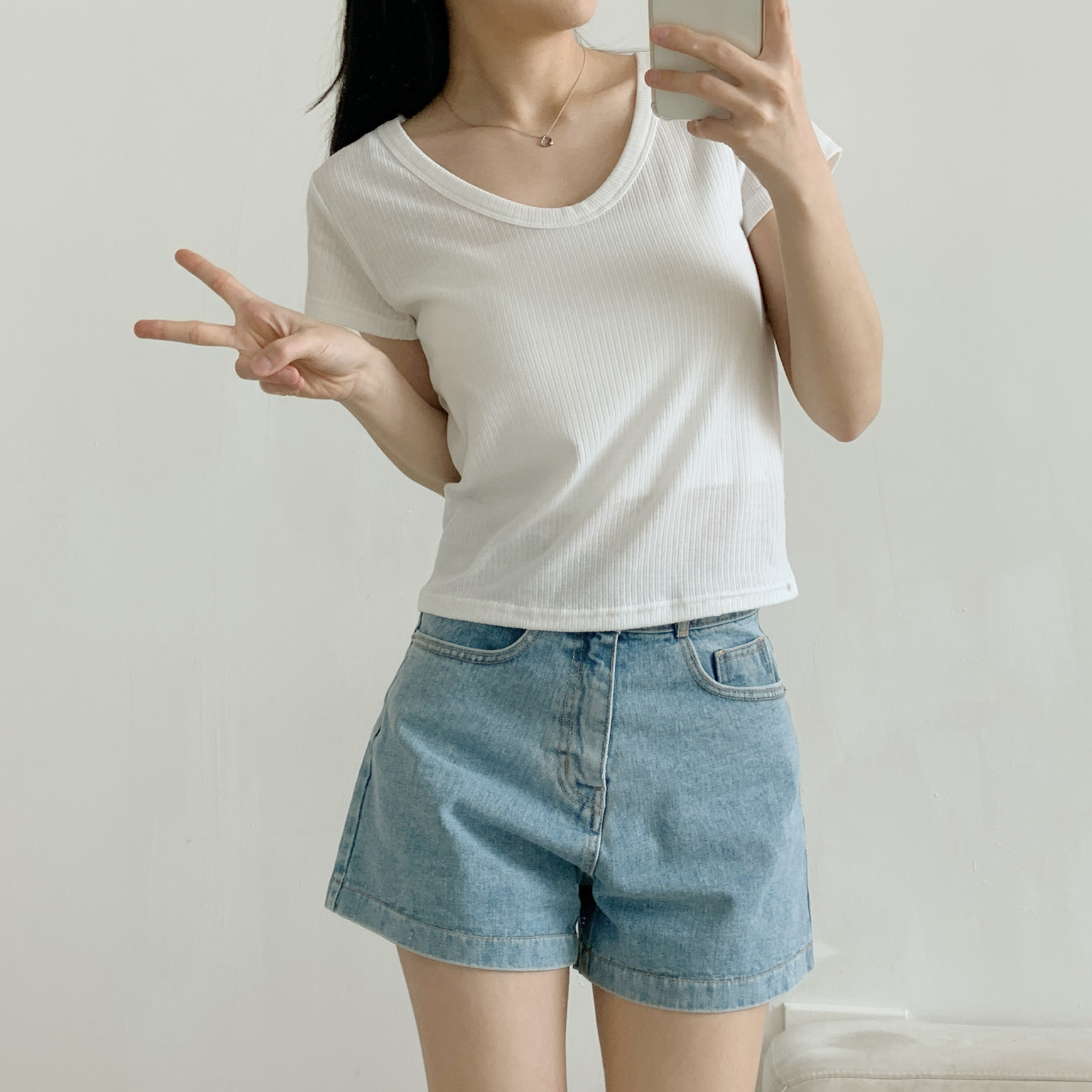 リネン混VネックスリムTシャツ | 詳細画像13
