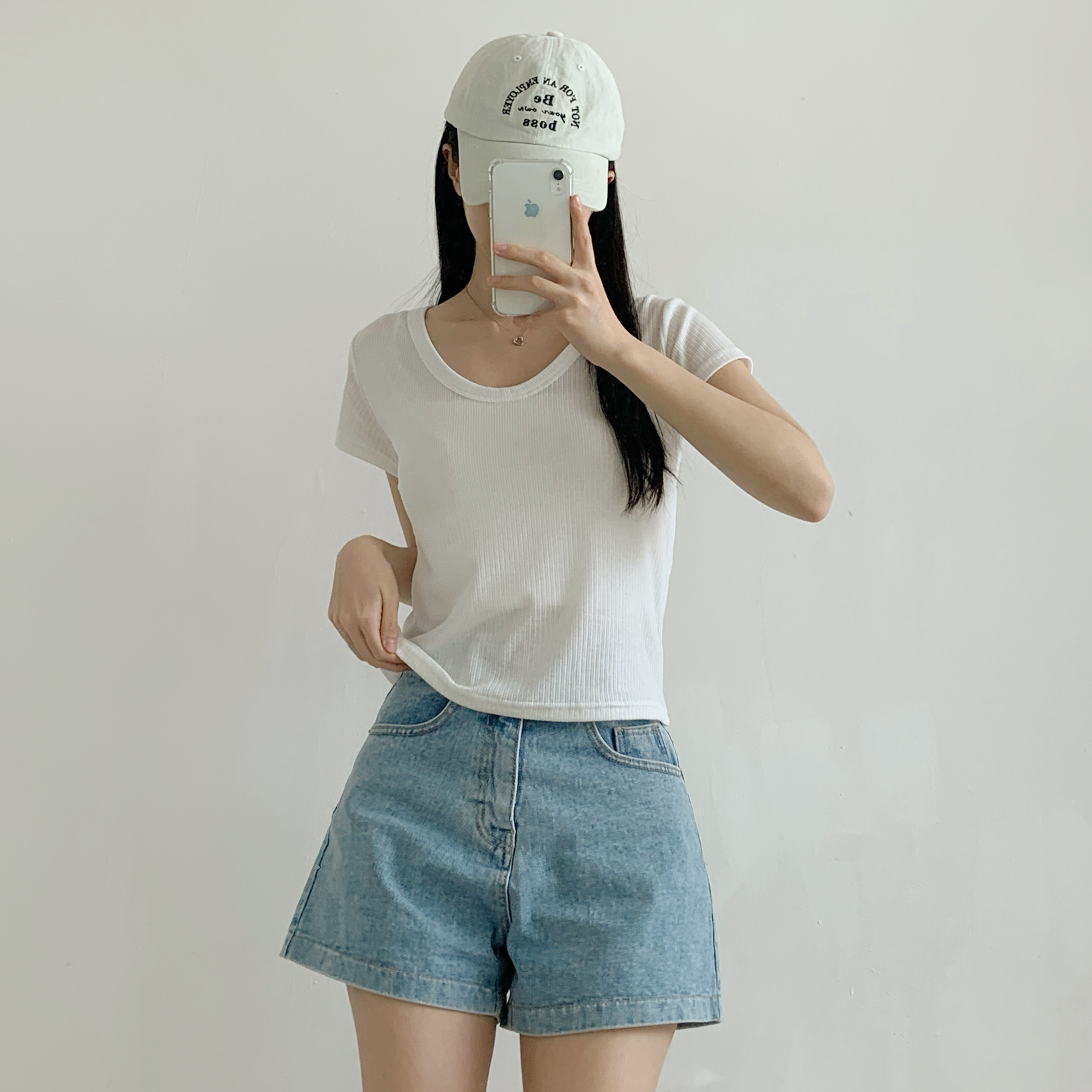 リネン混VネックスリムTシャツ | 詳細画像2