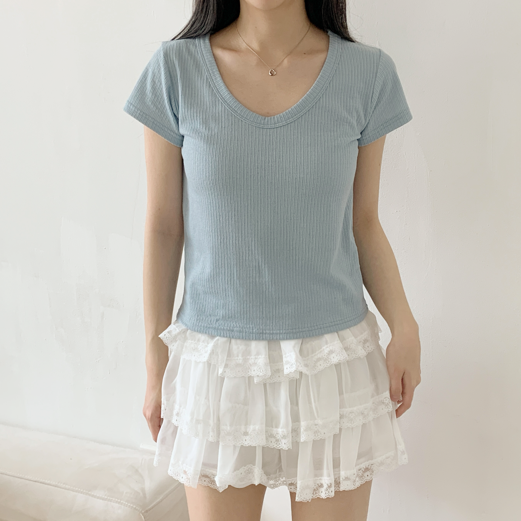 リネン混VネックスリムTシャツ | 詳細画像21