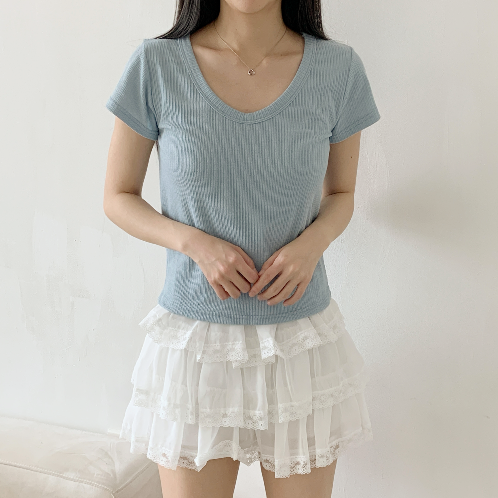 リネン混VネックスリムTシャツ | 詳細画像18