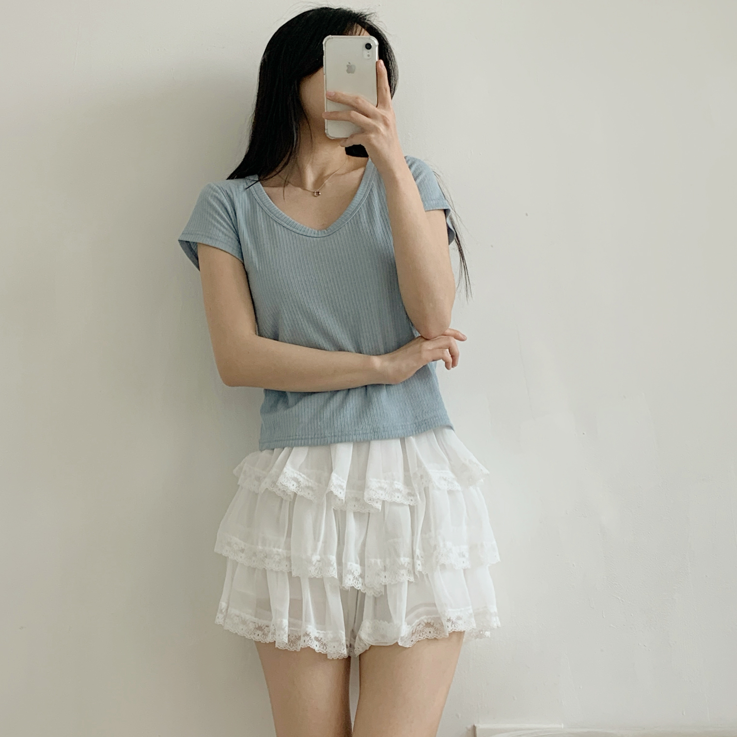 リネン混VネックスリムTシャツ | 詳細画像16