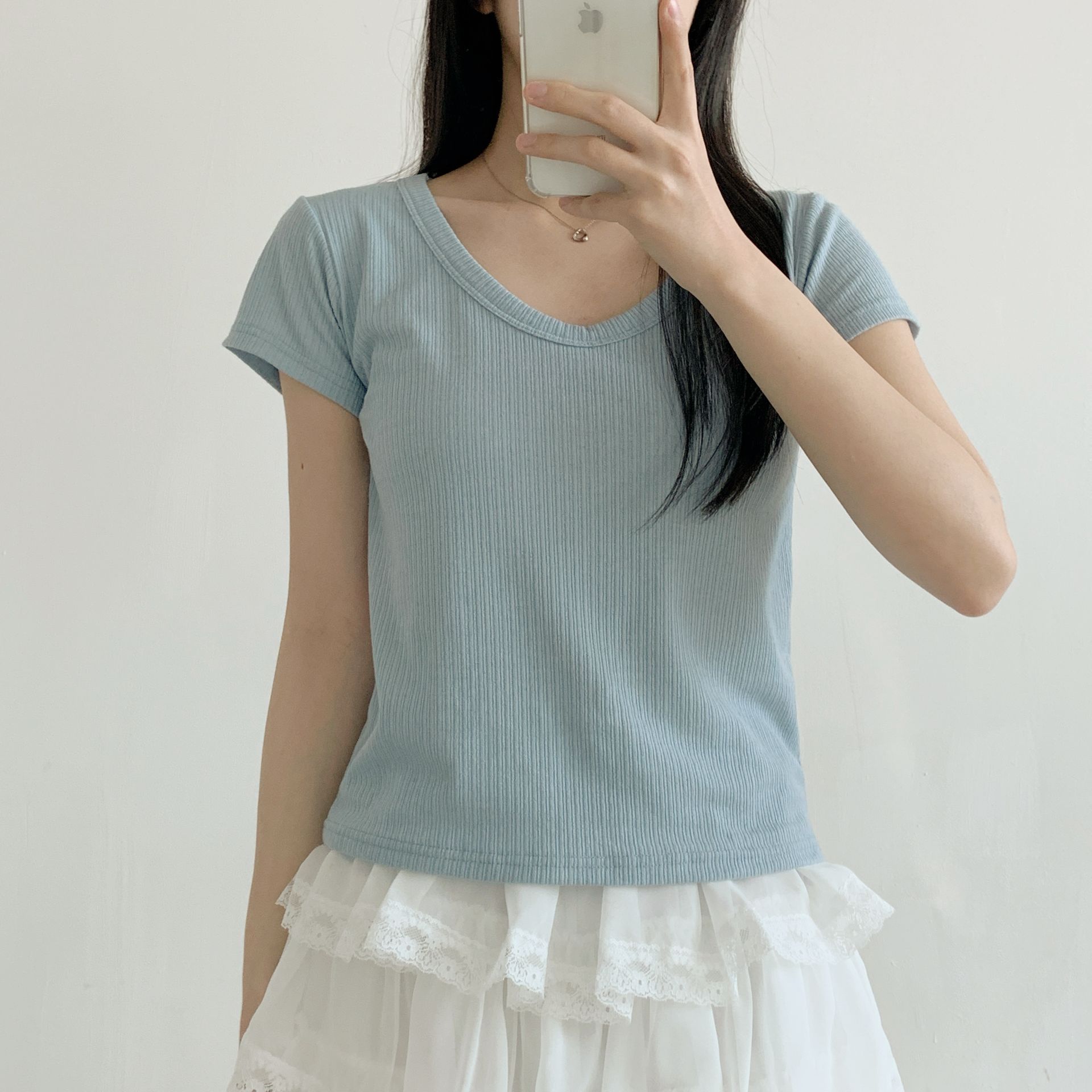 リネン混VネックスリムTシャツ | 詳細画像22