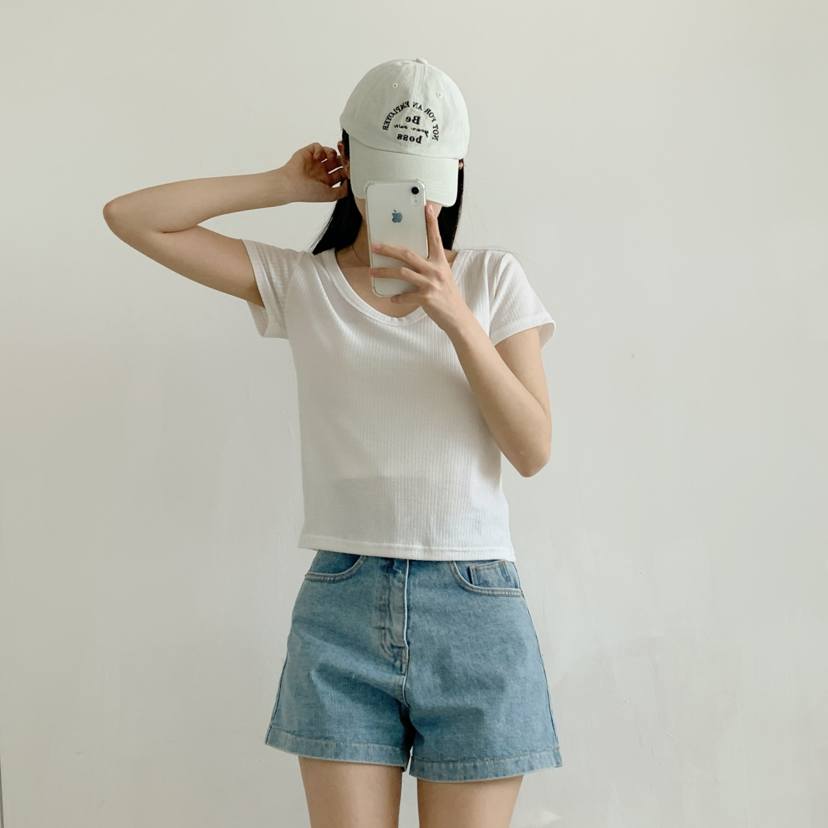 リネン混VネックスリムTシャツ | 詳細画像11