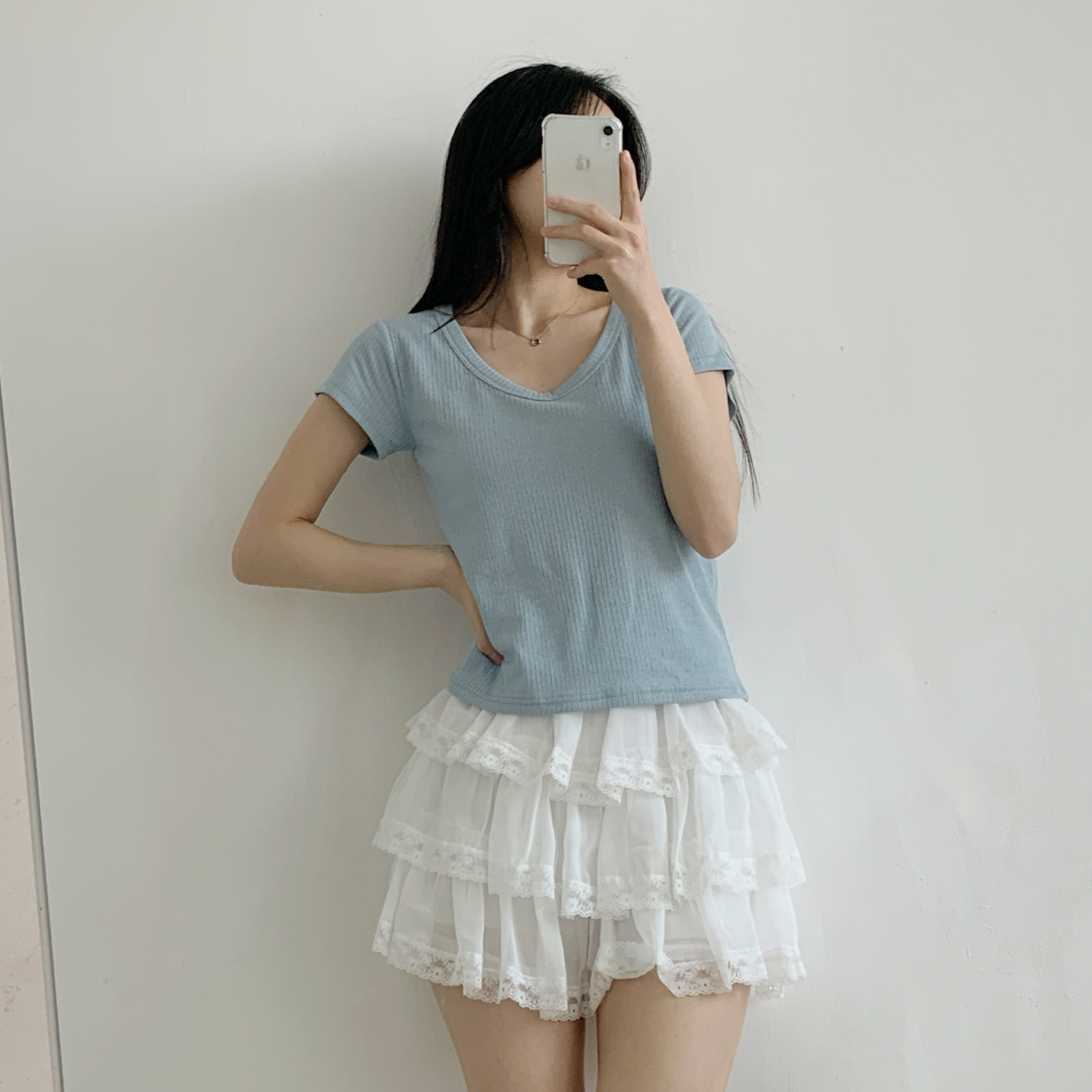 リネン混VネックスリムTシャツ | 詳細画像19