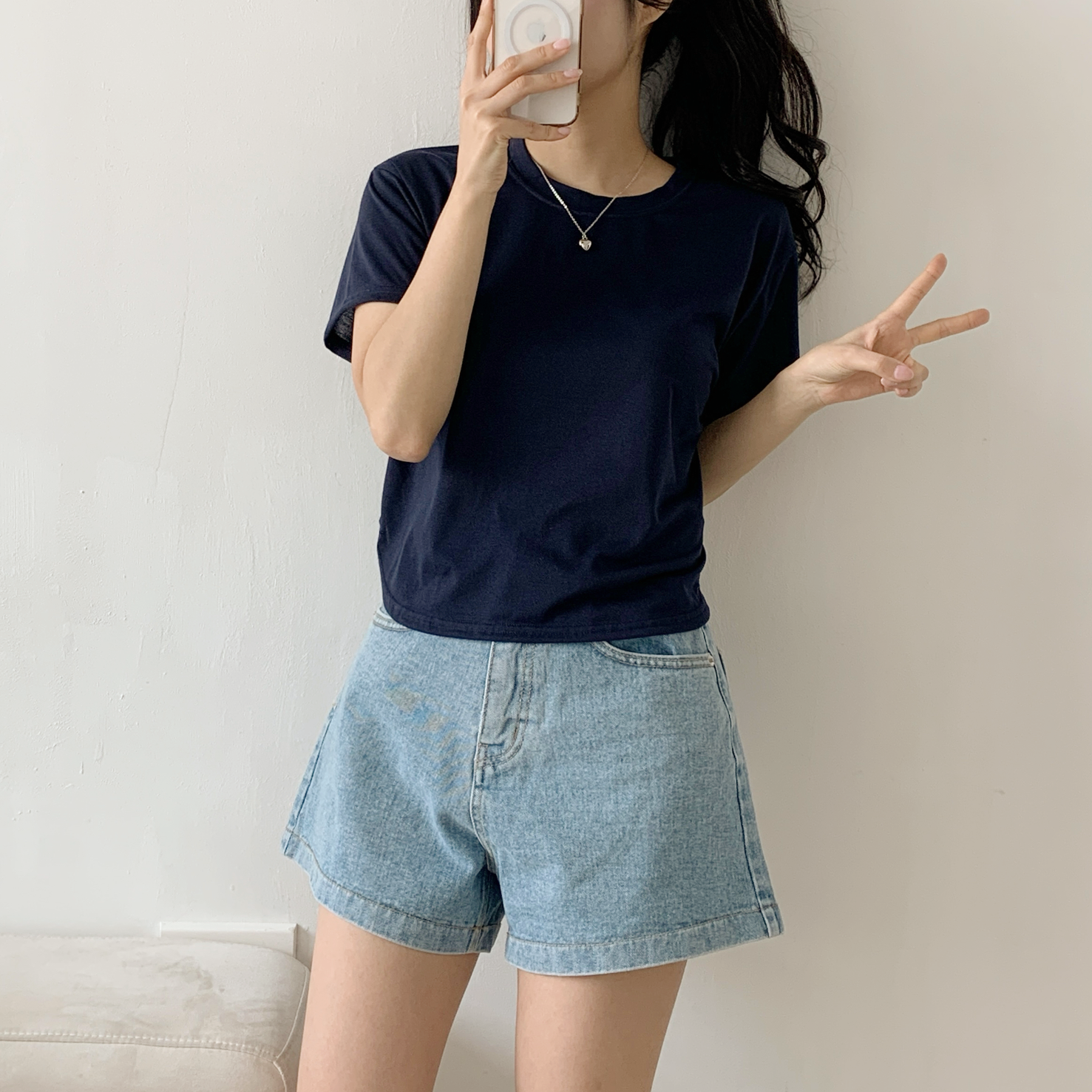 ラウンドネックシンプルベーシックTシャツ | 詳細画像11