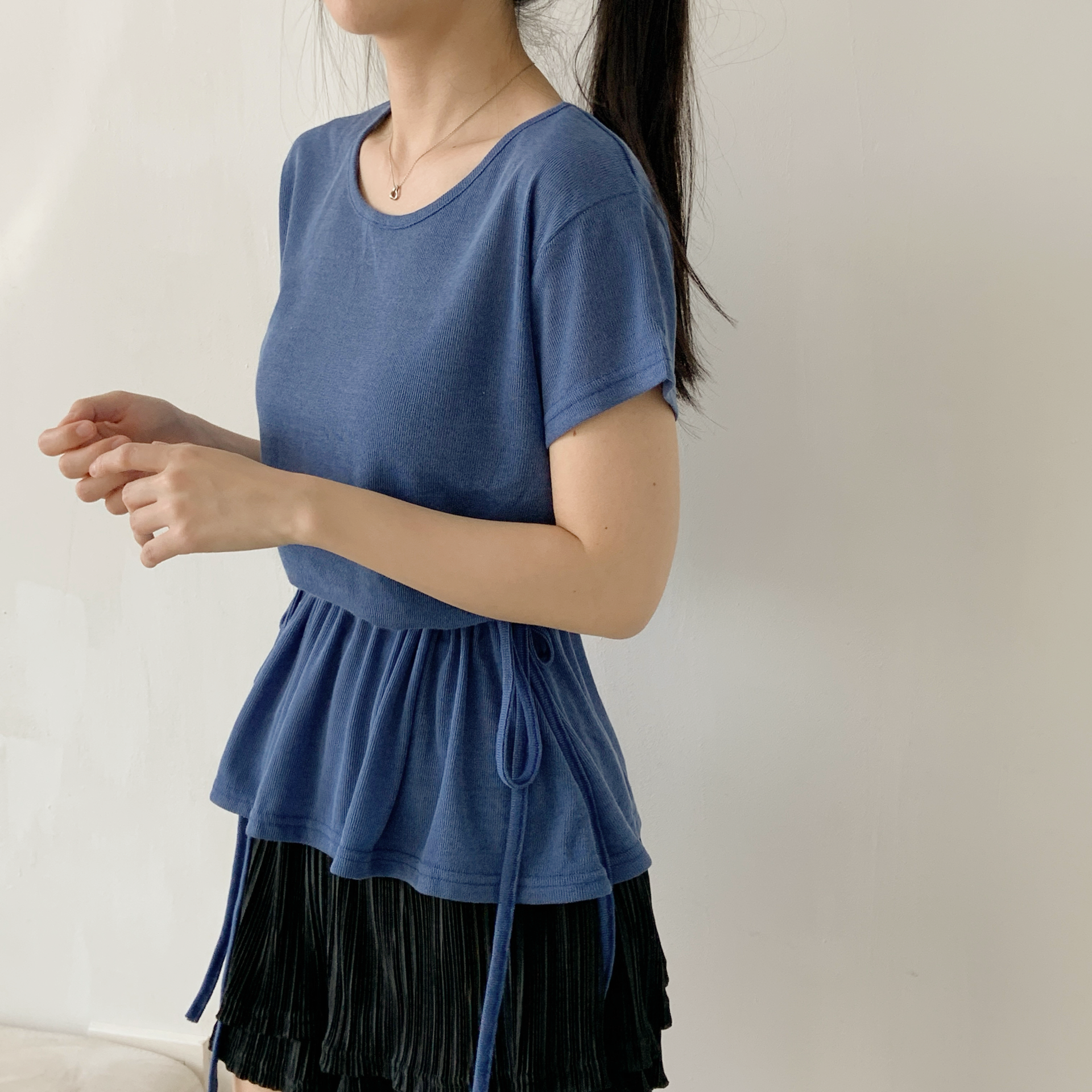 ドローストリングルーズ夏Tシャツ | 詳細画像12