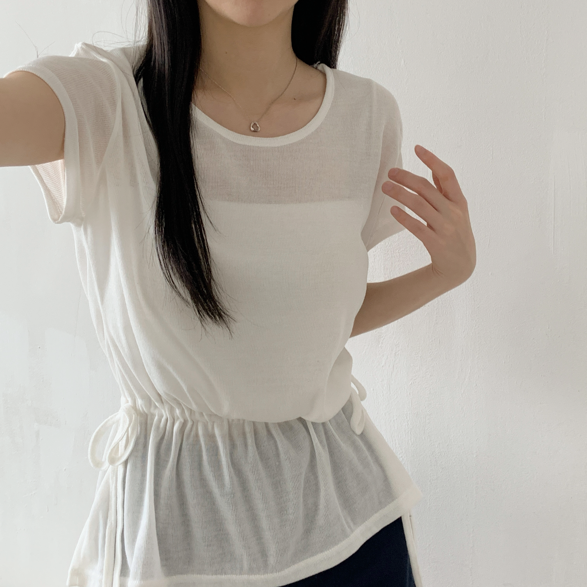 ドローストリングルーズ夏Tシャツ | 詳細画像21