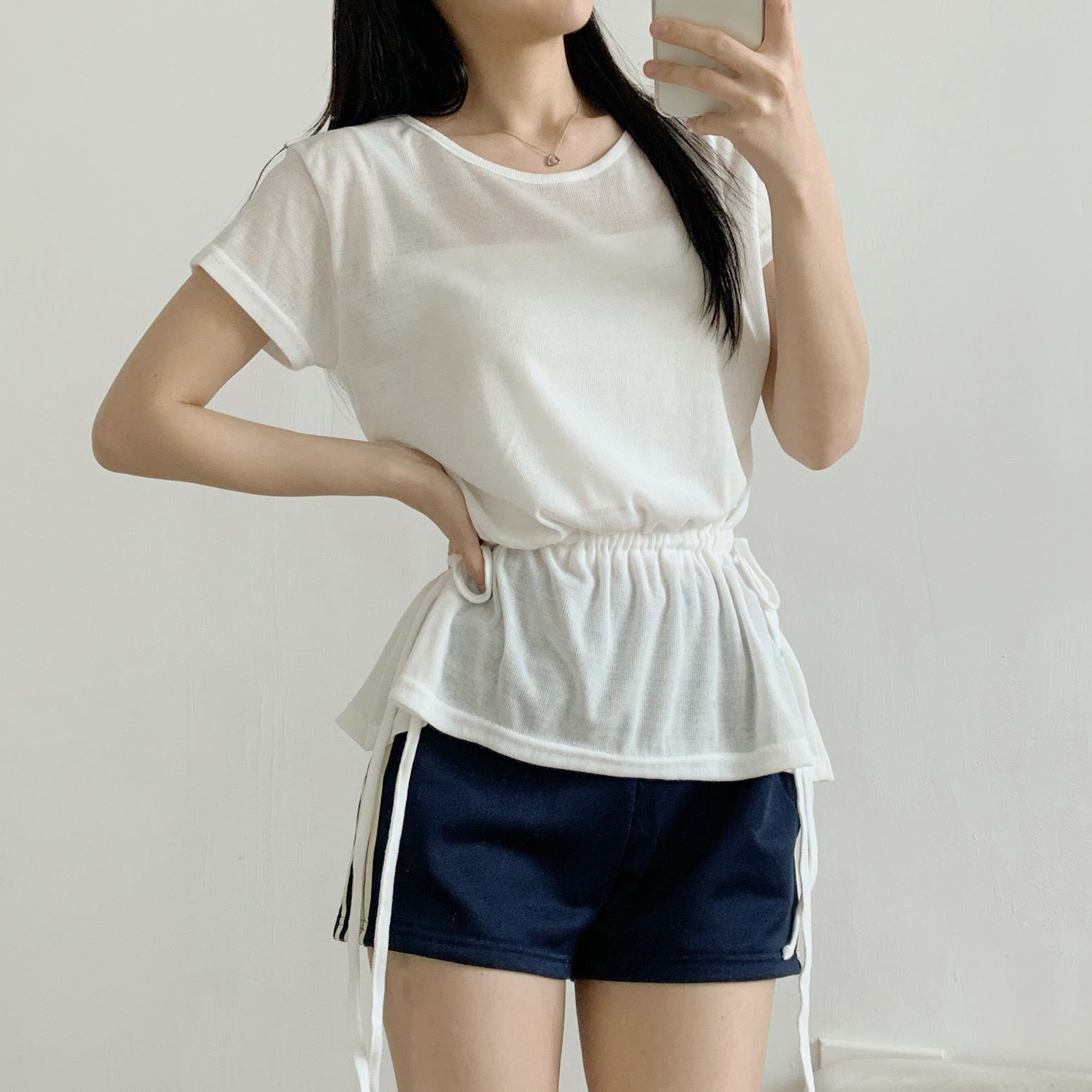 ドローストリングルーズ夏Tシャツ | 詳細画像13
