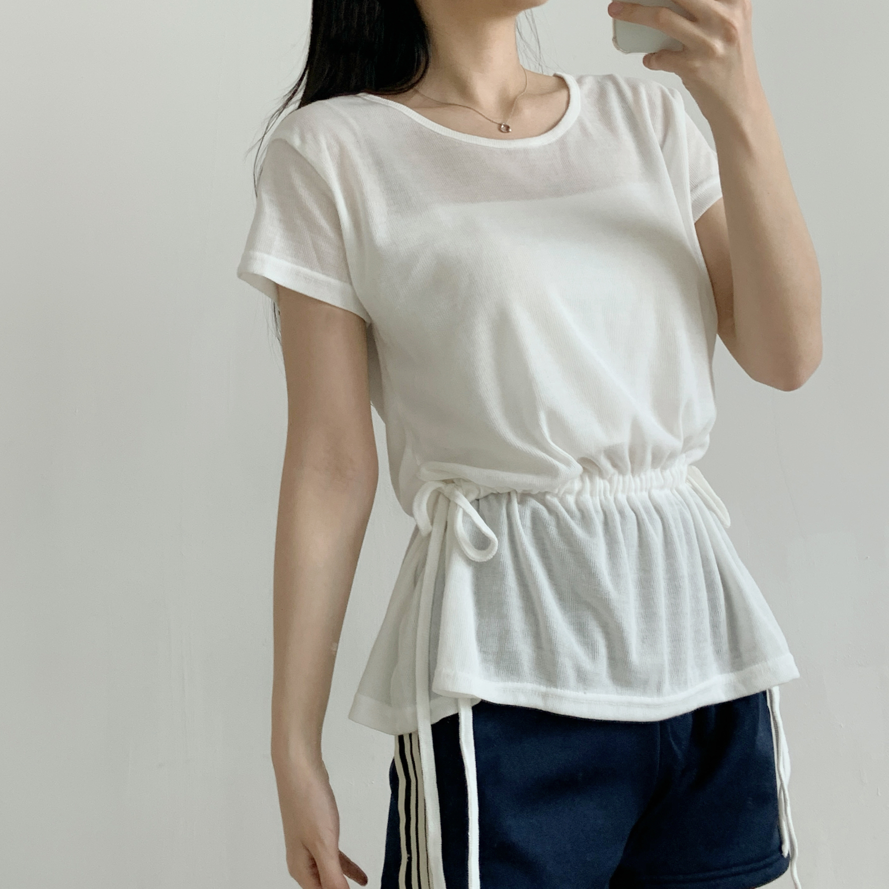 ドローストリングルーズ夏Tシャツ | 詳細画像17