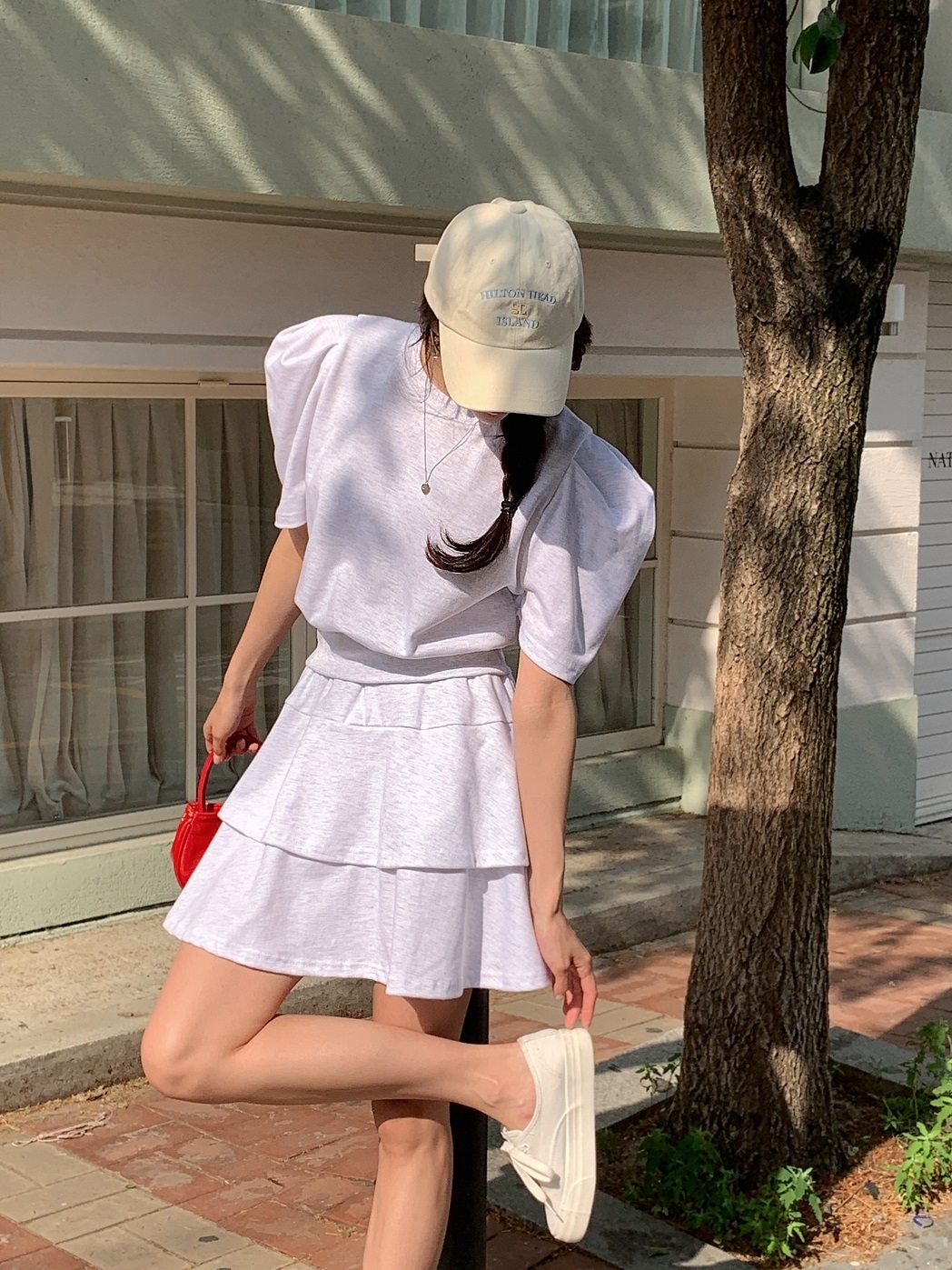 ティアードパフスリーブセットアップスカートパンツ | 詳細画像4