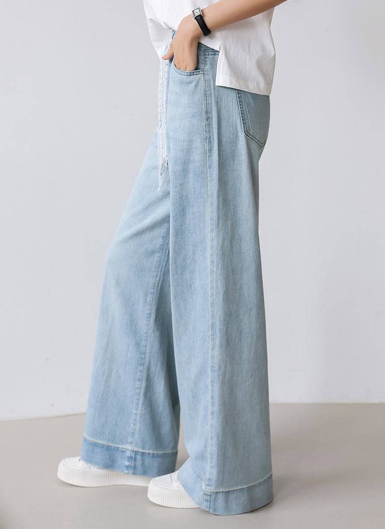   Jeans ワイドデニム ライトブルー レディース リアルスタイル REAL STYLE デニムパンツ レディース ゆったり