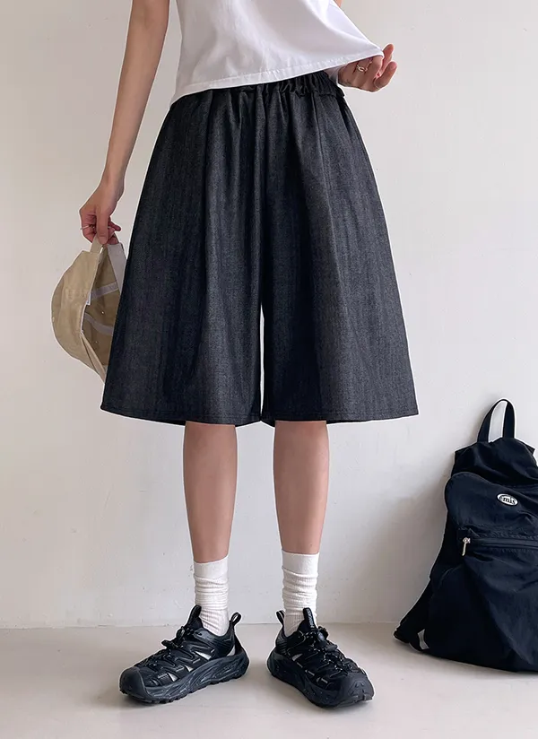ウエストゴムバミューダショートパンツ | crushj | 詳細画像1