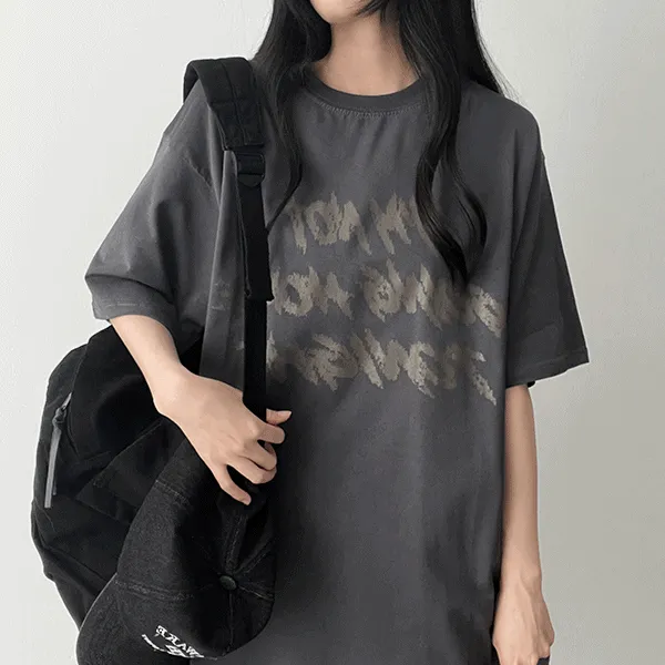 半袖オーバーサイズレタリングTシャツ | hijjoo | 詳細画像1