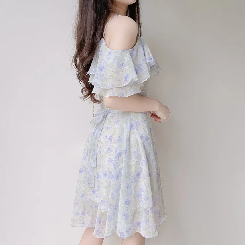 オフショルダーフリル花柄ワンピース | mirangmirang | 詳細画像6