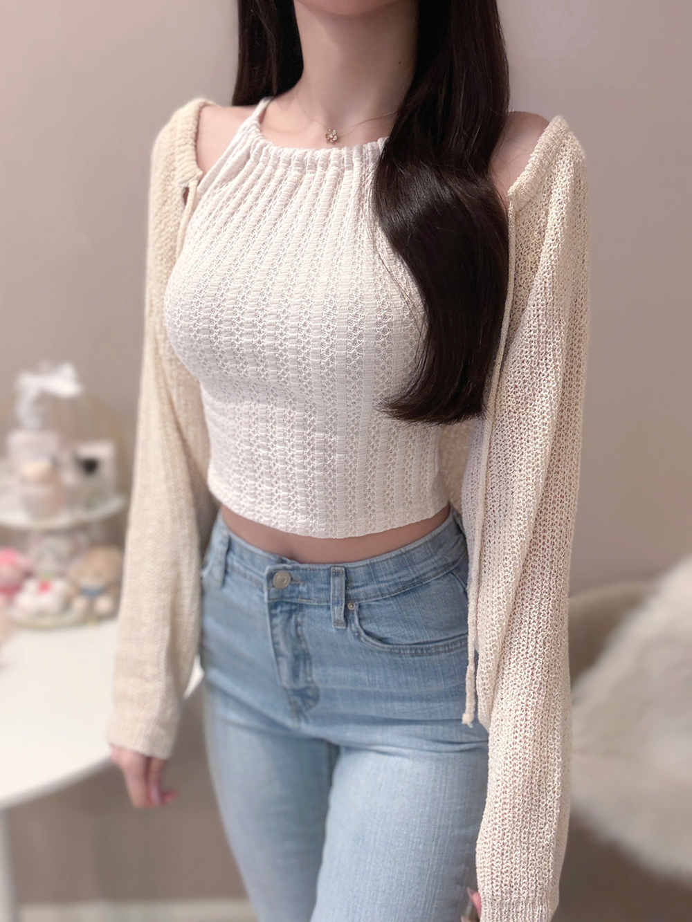 リボンボレロニットショートカーディガン | 詳細画像2