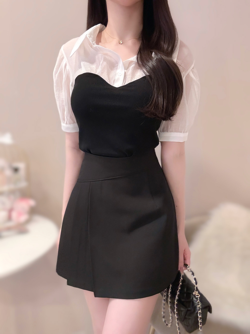 2WAYシアーカラードッキングブラウス | 詳細画像4