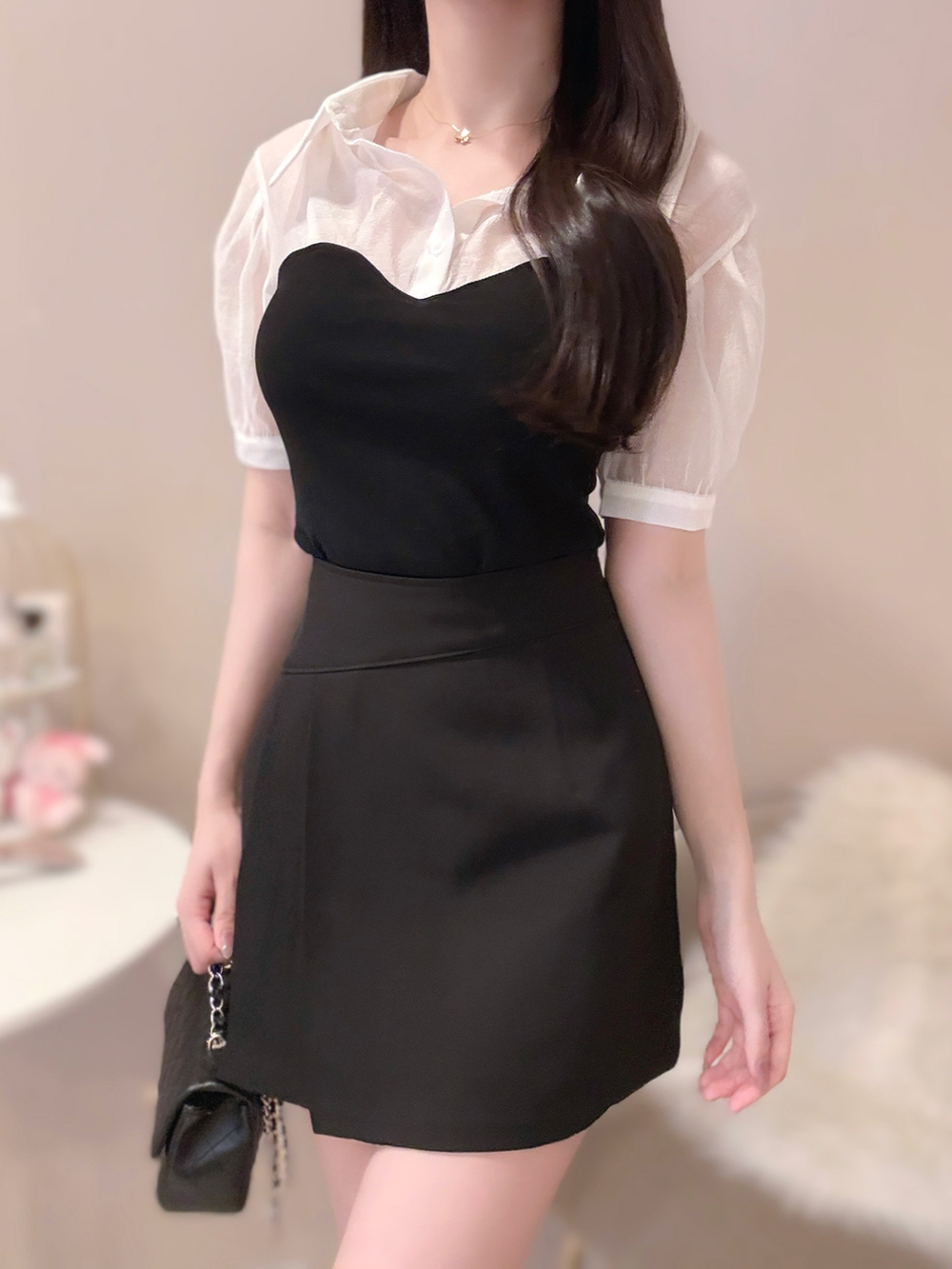 2WAYシアーカラードッキングブラウス | 詳細画像9