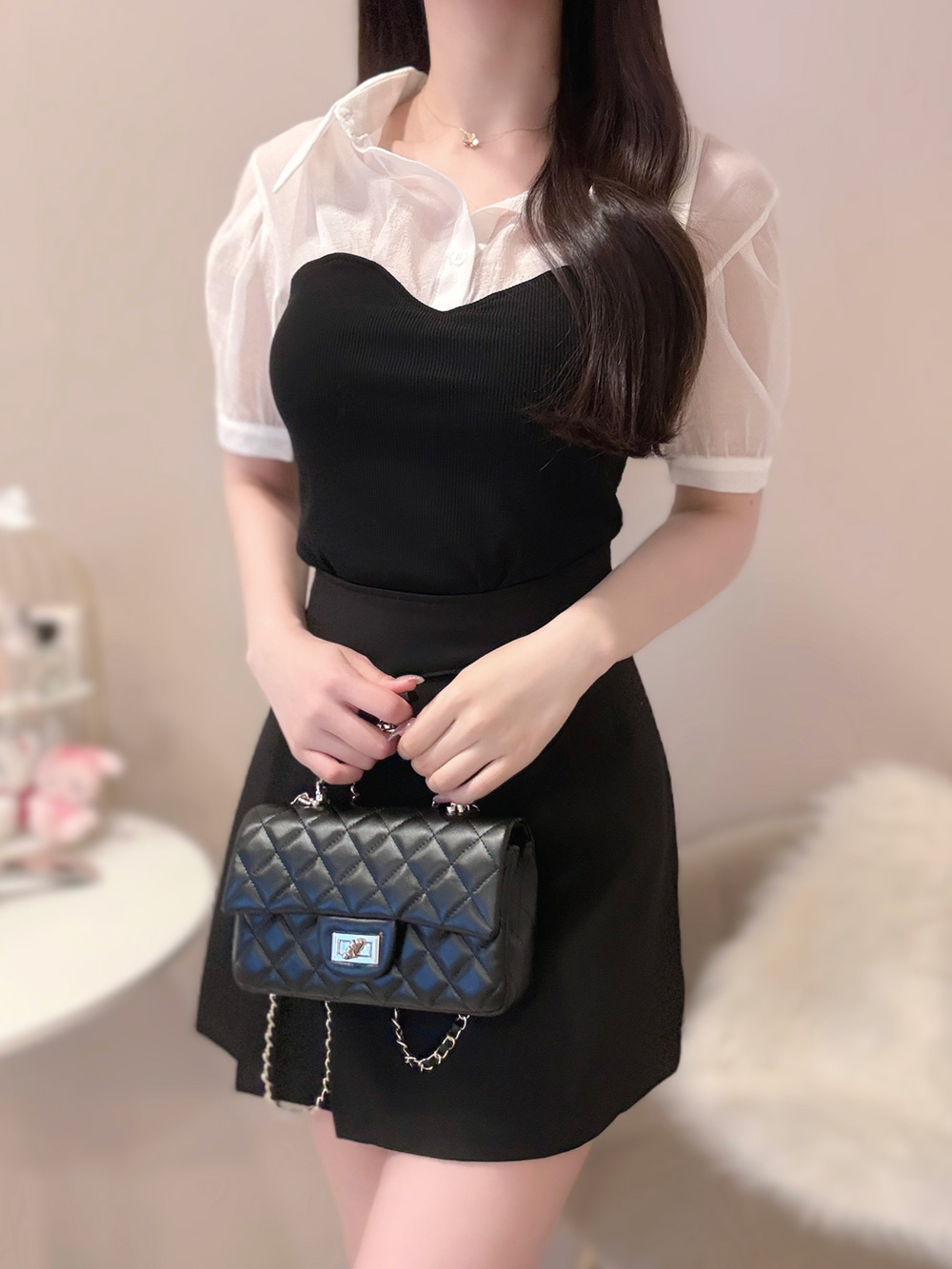 2WAYシアーカラードッキングブラウス | 詳細画像11