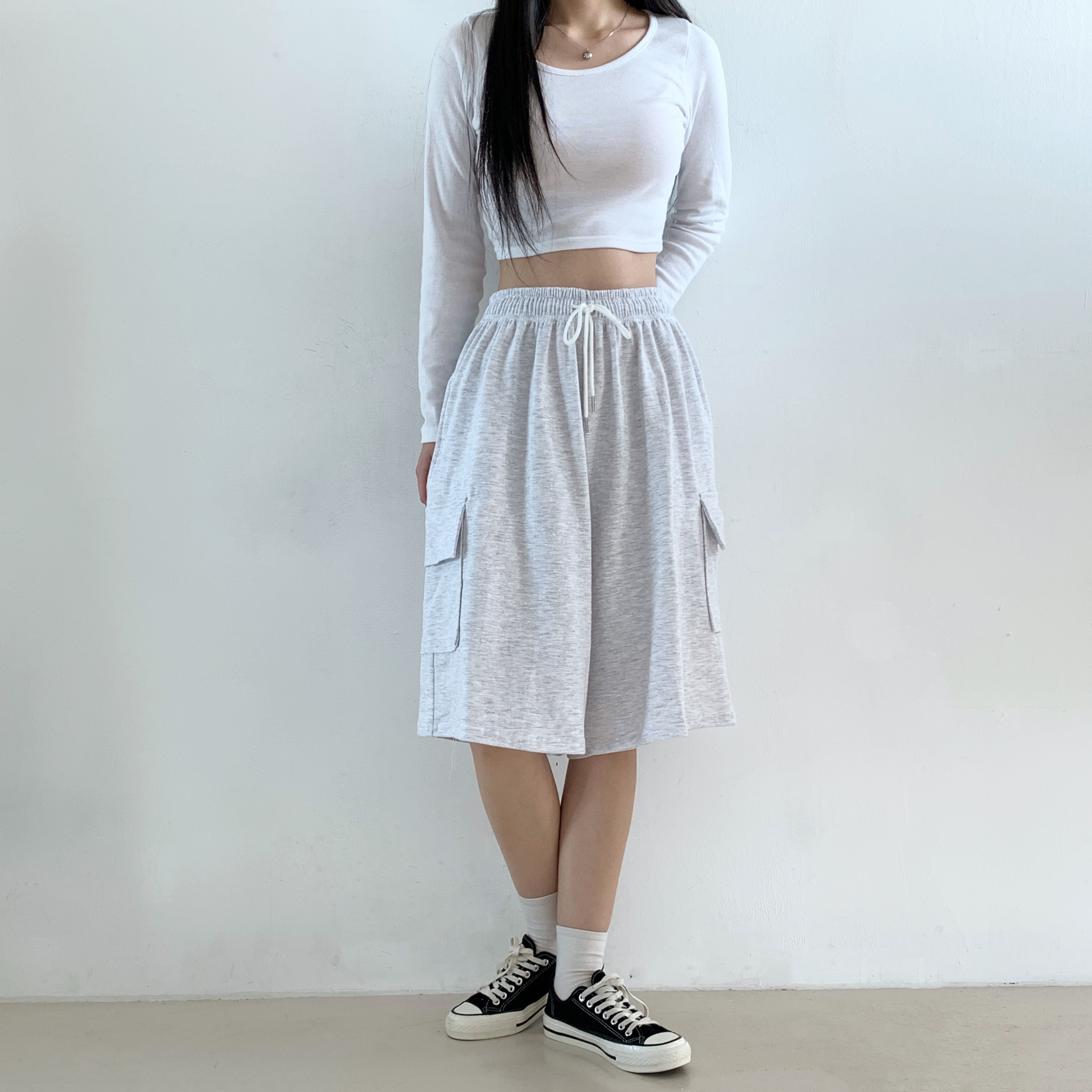 ウエストゴムカーゴバミューダワイドトレーニングショートパンツ | 詳細画像2