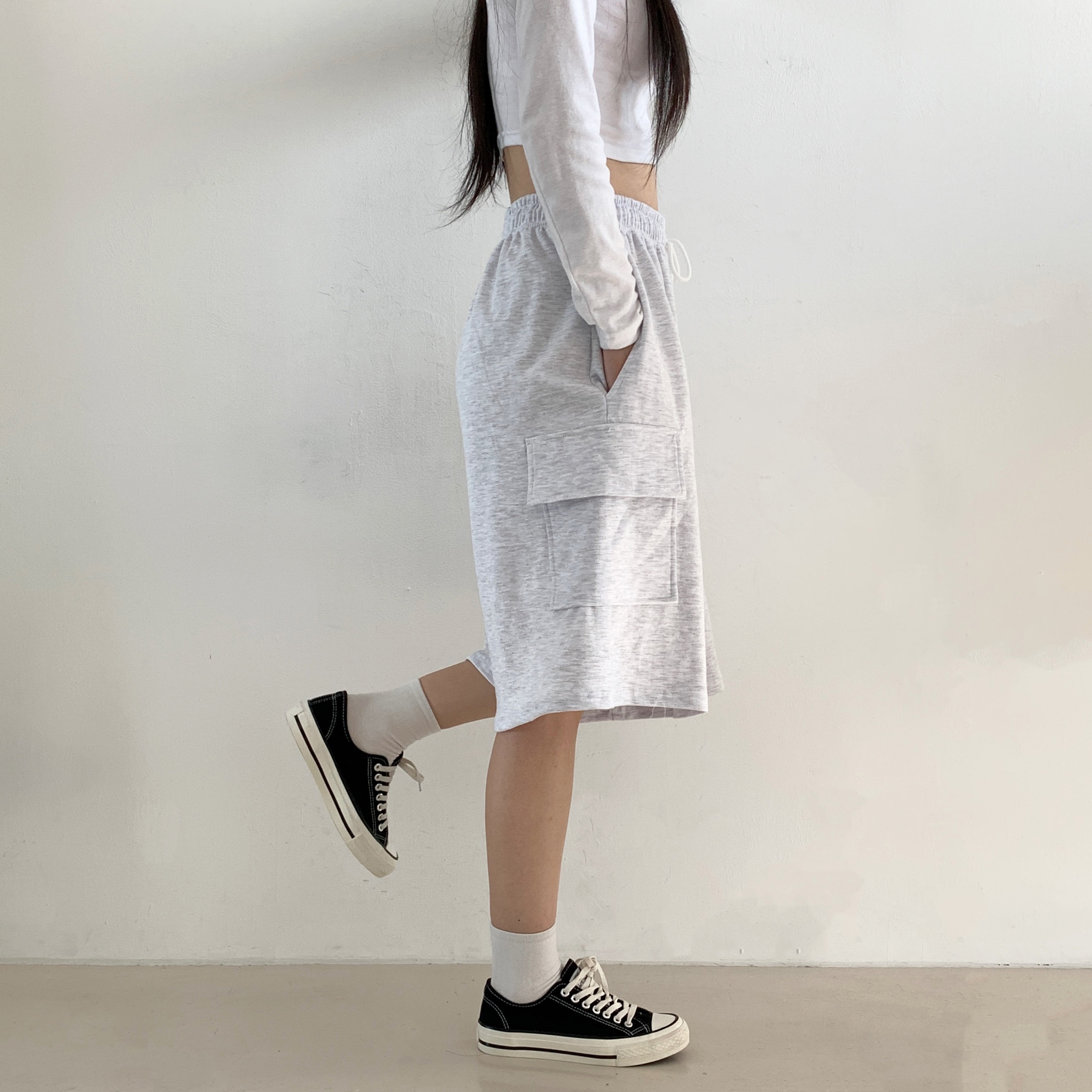 ウエストゴムカーゴバミューダワイドトレーニングショートパンツ | 詳細画像3