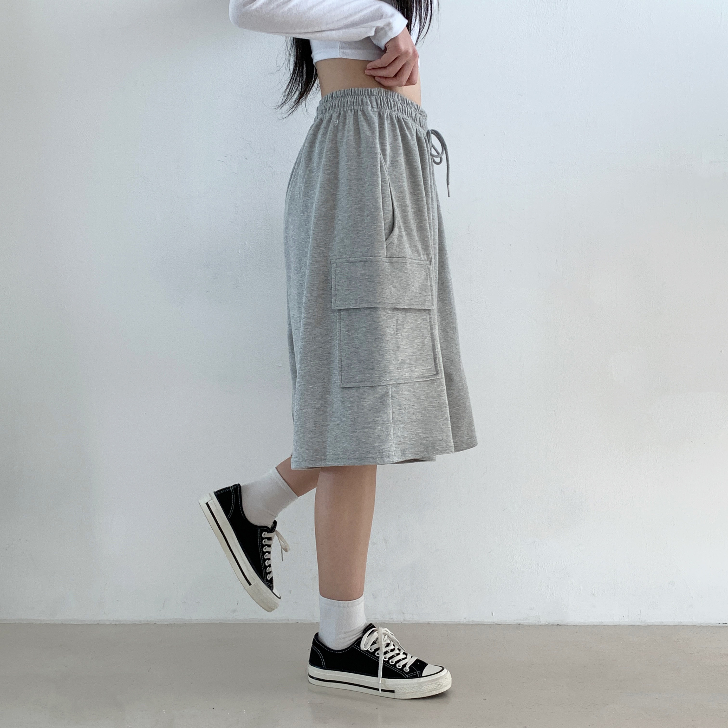 ウエストゴムカーゴバミューダワイドトレーニングショートパンツ | 詳細画像5