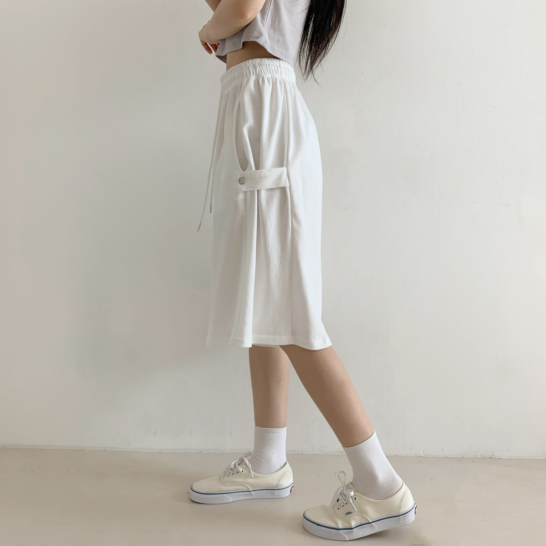 アジャストウエストゴムバミューダショートパンツ | 詳細画像4