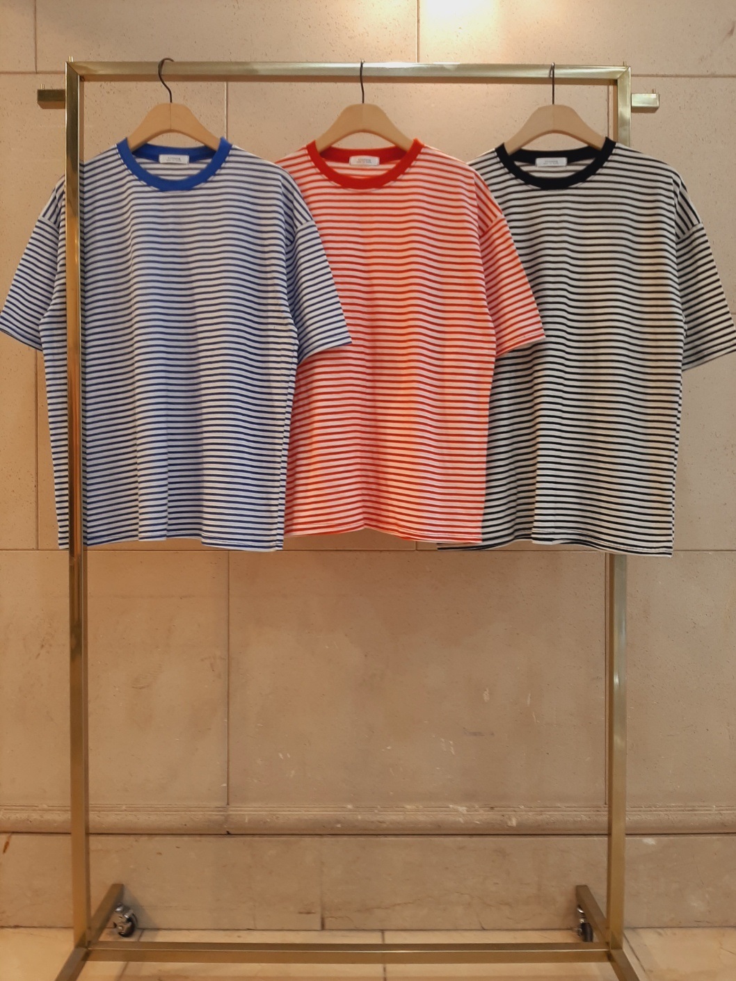 ルーズ半袖ボーダー配色Tシャツ | 詳細画像12
