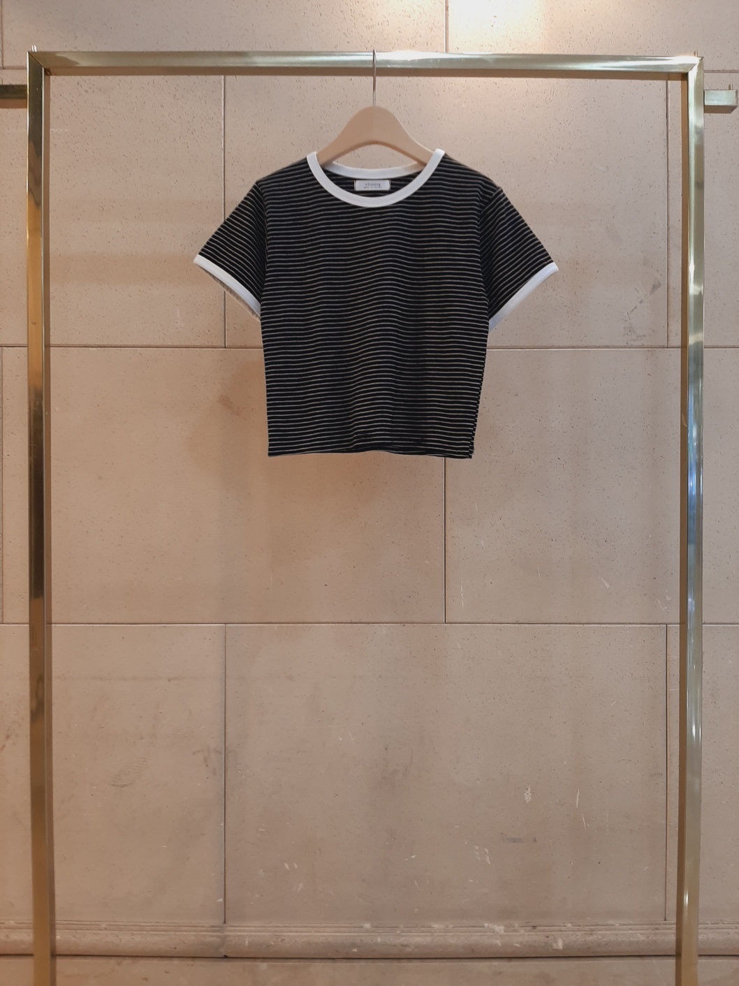 クロップド半袖ボーダー配色Tシャツ | 詳細画像9