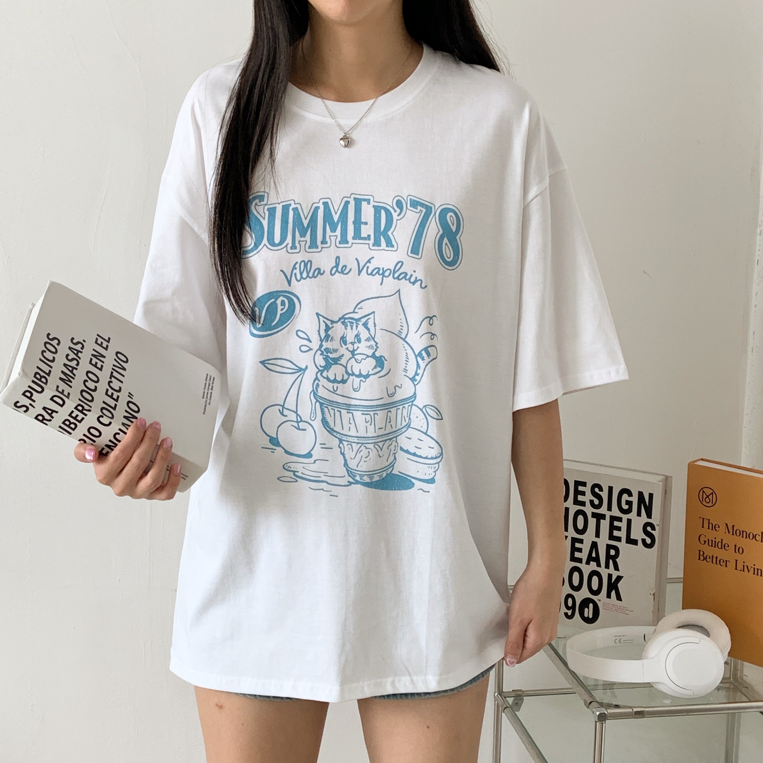 ラウンドネックボクシー半袖両面プリントTシャツ | 詳細画像5
