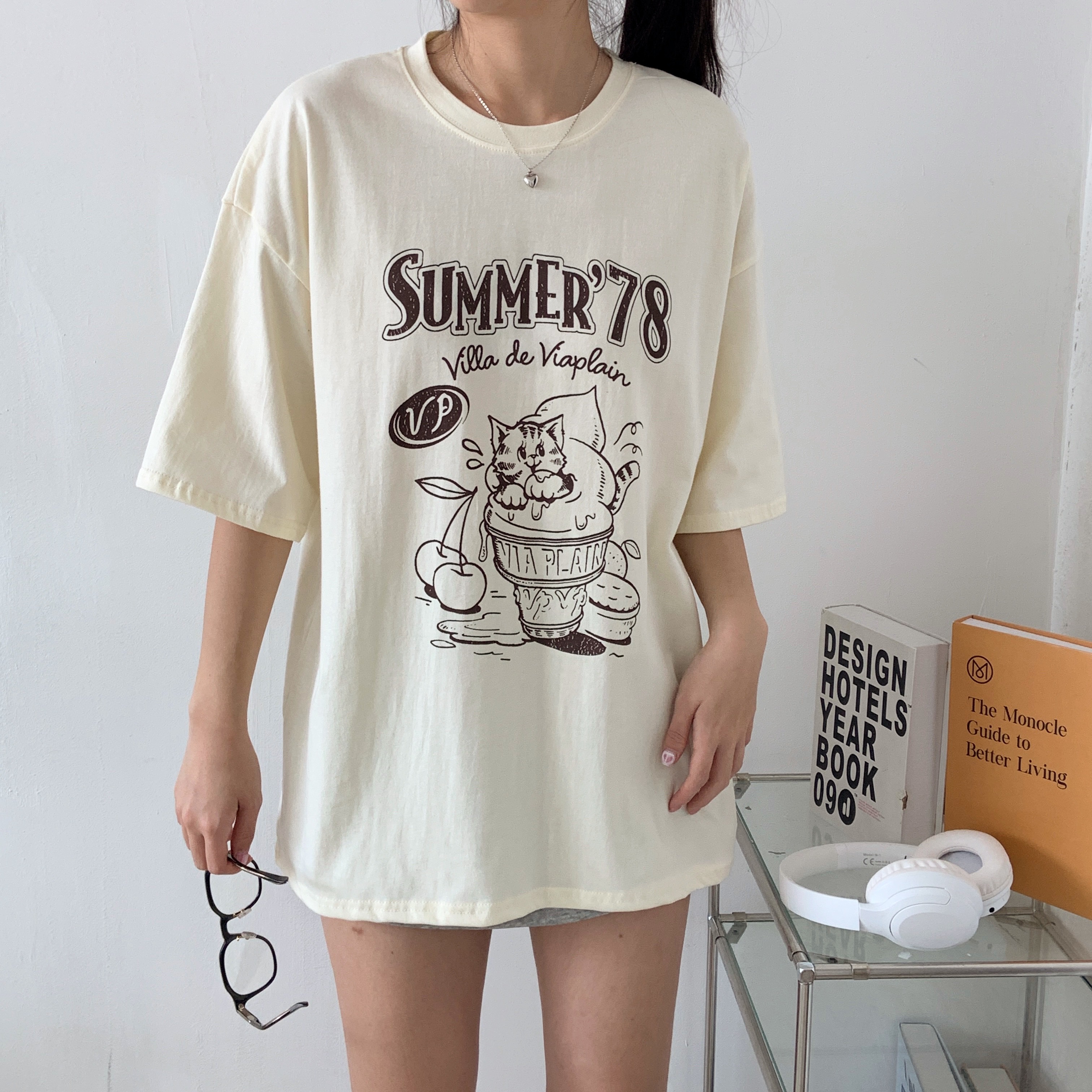 ラウンドネックボクシー半袖両面プリントTシャツ | 詳細画像7