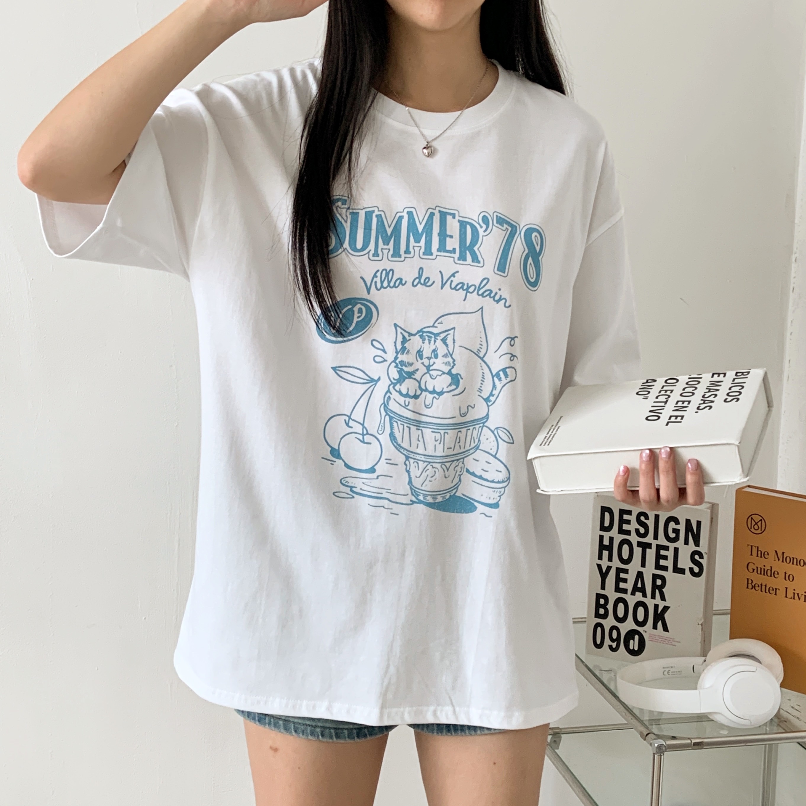 ラウンドネックボクシー半袖両面プリントTシャツ | 詳細画像4