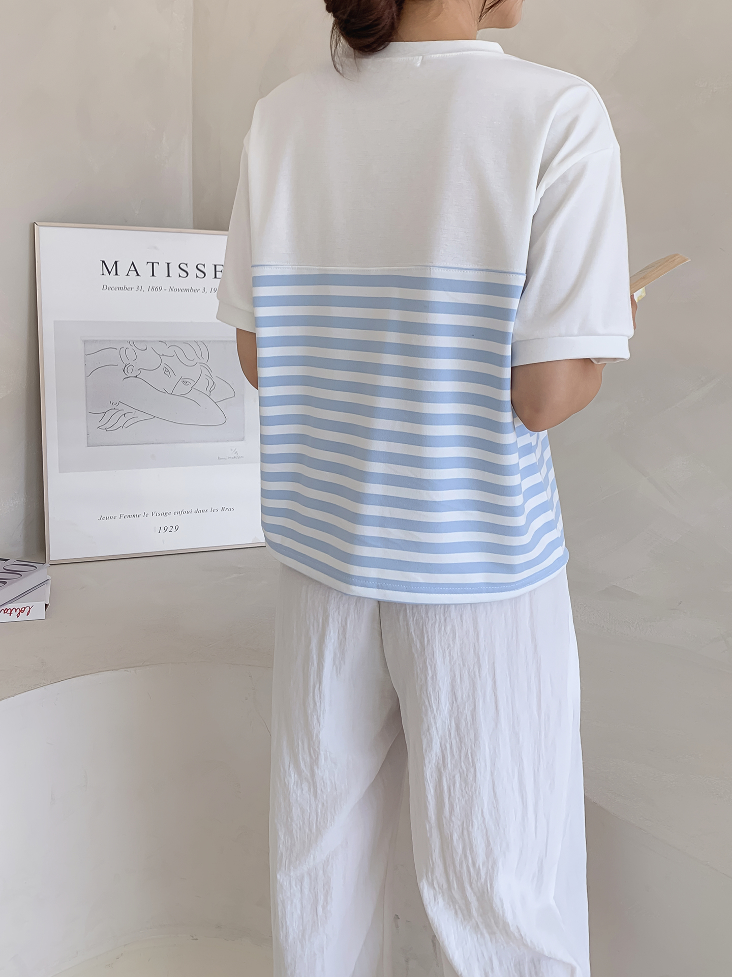 ラウンドネック半袖ロゴボーダーTシャツ | 詳細画像4