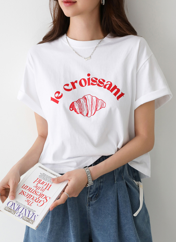 半袖ラウンドネックプリントTシャツ | レディースファッション通販