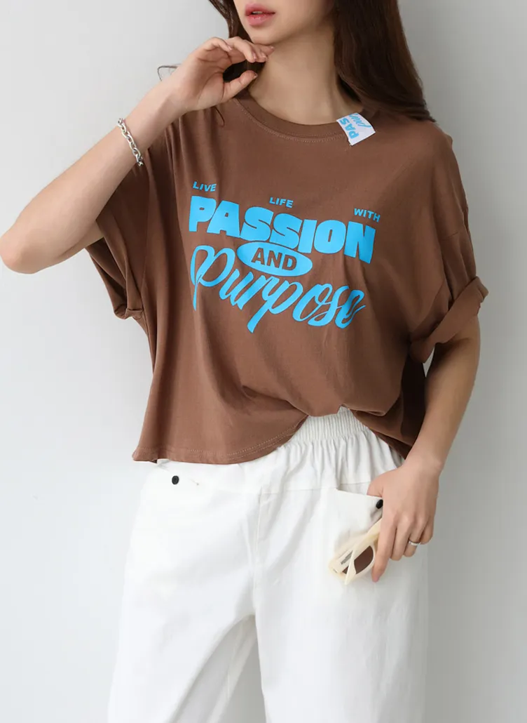 ラウンドネックボクシー半袖ロゴTシャツ | pippin | 詳細画像1