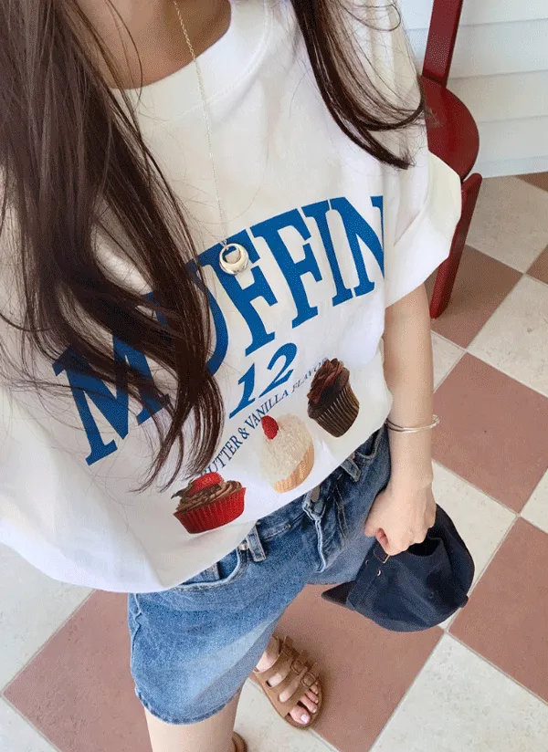 ラウンドネック半袖オーバーサイズプリントTシャツ | 66girls | 詳細画像1