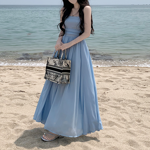 プリーツロング夏ワンピースキャミワンピース | レディース