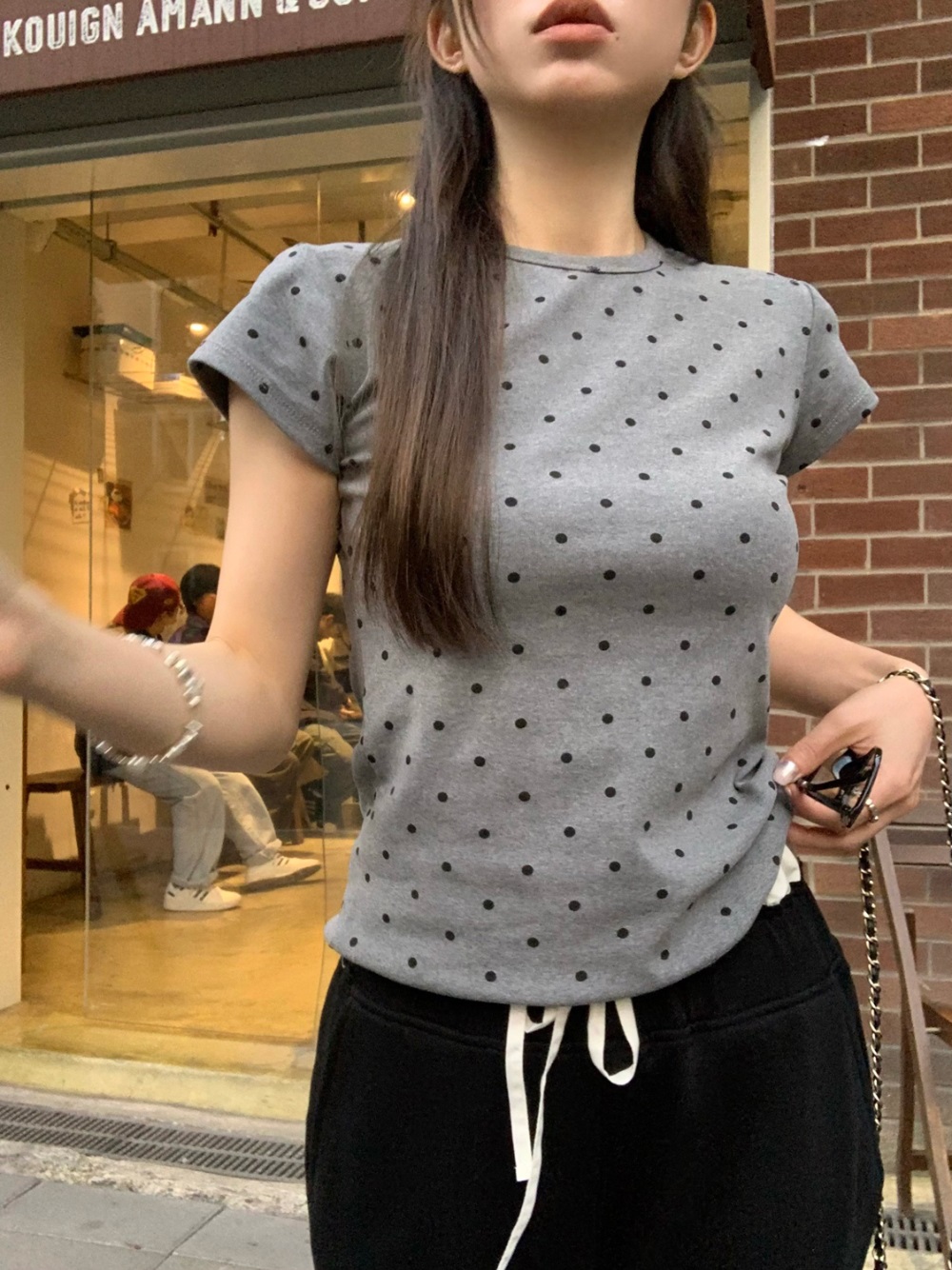 ラウンドネック半袖ドットTシャツ | 詳細画像24