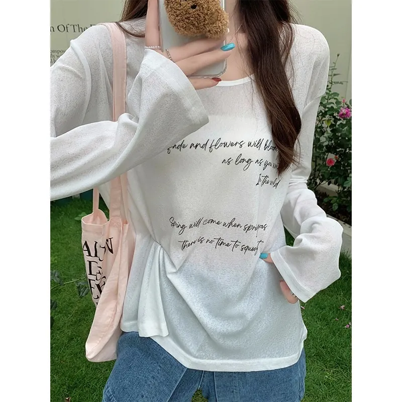 シースルールーズレタリングTシャツ | 詳細画像1