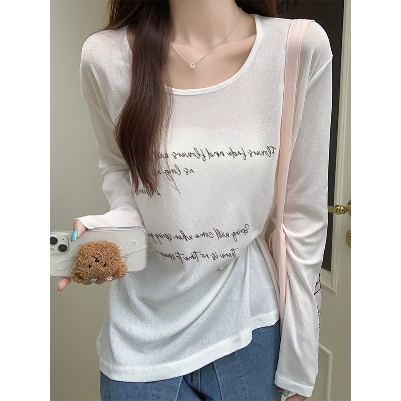 シースルールーズレタリングTシャツ | 詳細画像4