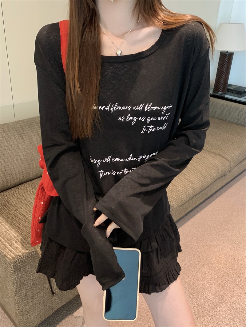 シースルールーズレタリングTシャツ | 詳細画像15