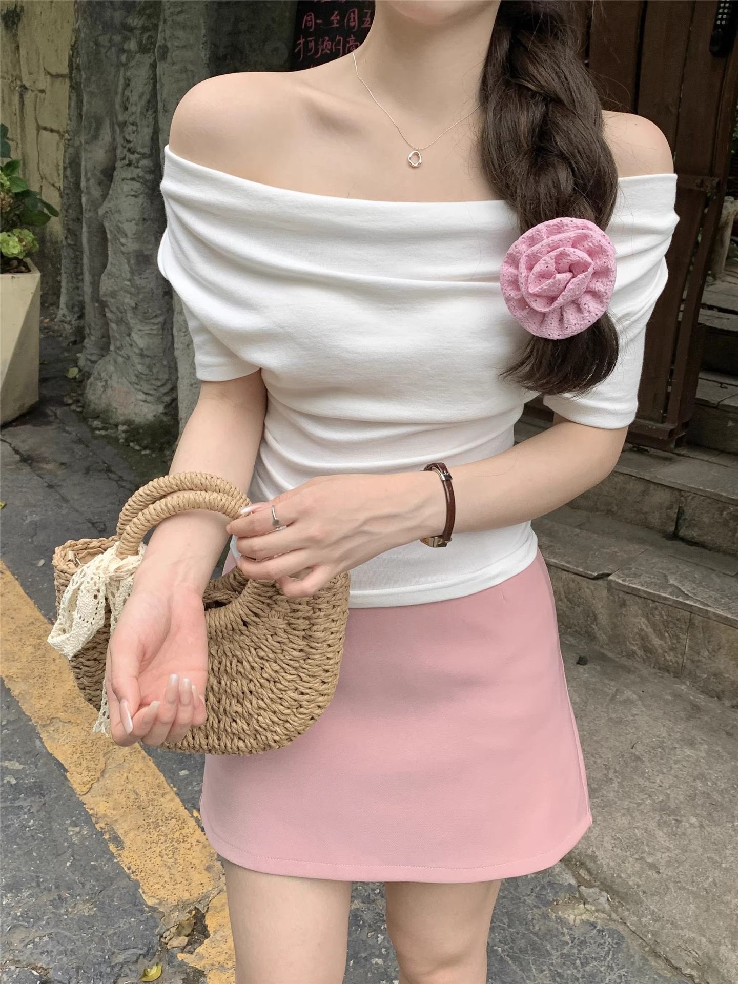 ドレープオフショルダー半袖Tシャツ | 詳細画像14