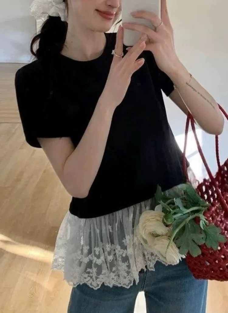 フリルレイヤード風半袖Tシャツ | 詳細画像1