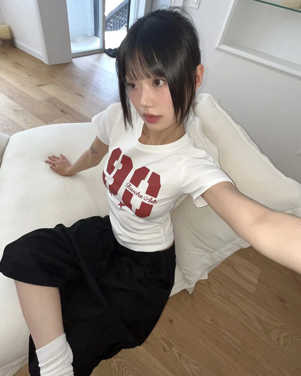 半袖スリムラウンドネックロゴTシャツ | WONDERWONDER | 詳細画像1