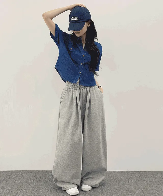 デニムカラーライトブルーディープブルーシャツ | withhuilin | 詳細画像1