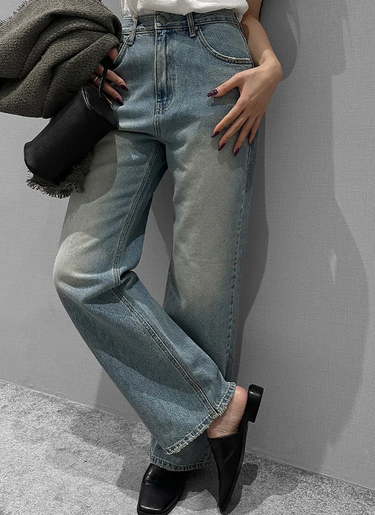 ウォッシングストレートデニムパンツ | vivnluv | 詳細画像1