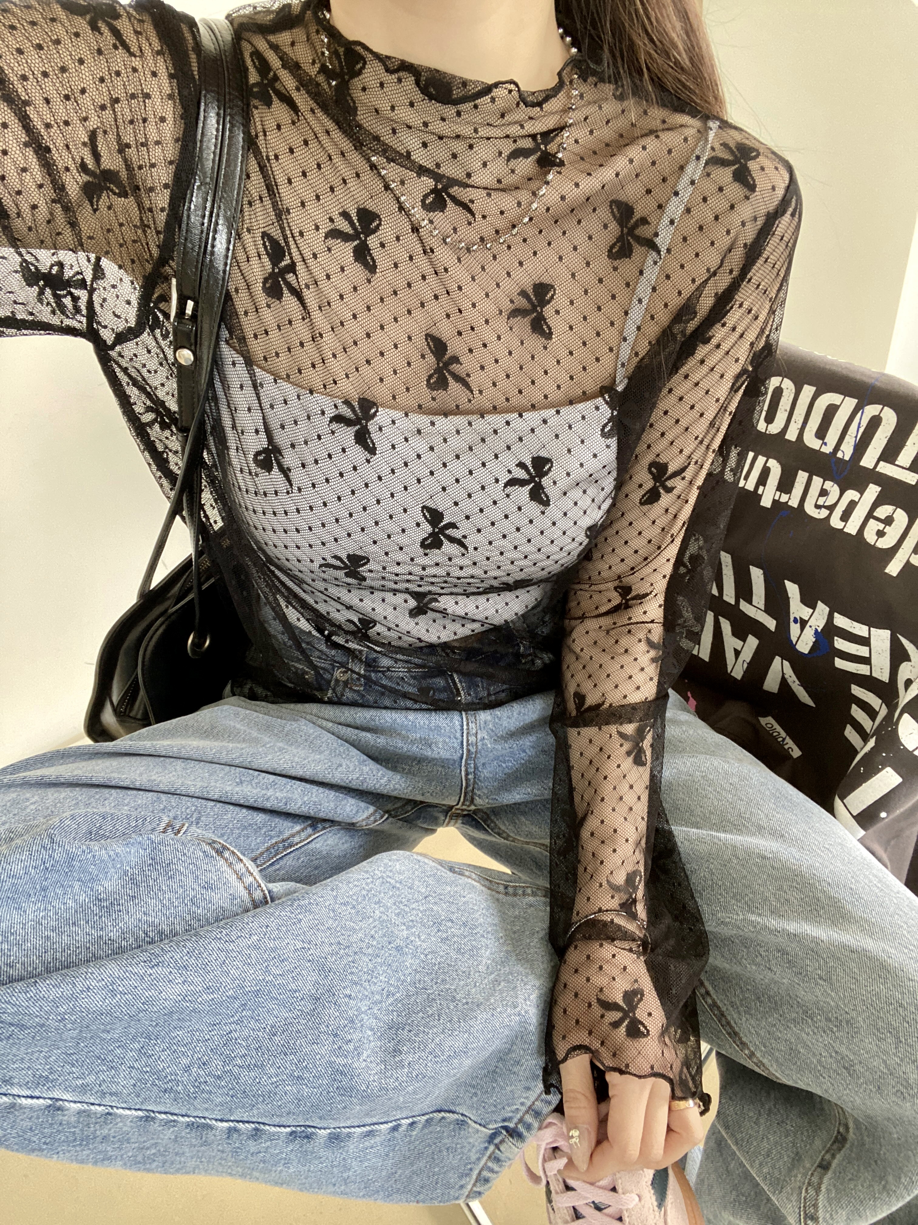 cop.copine PARIS ロンt 長袖tシャツ　柄　シースルー　XL 1918492_25208746_1434167048_k3